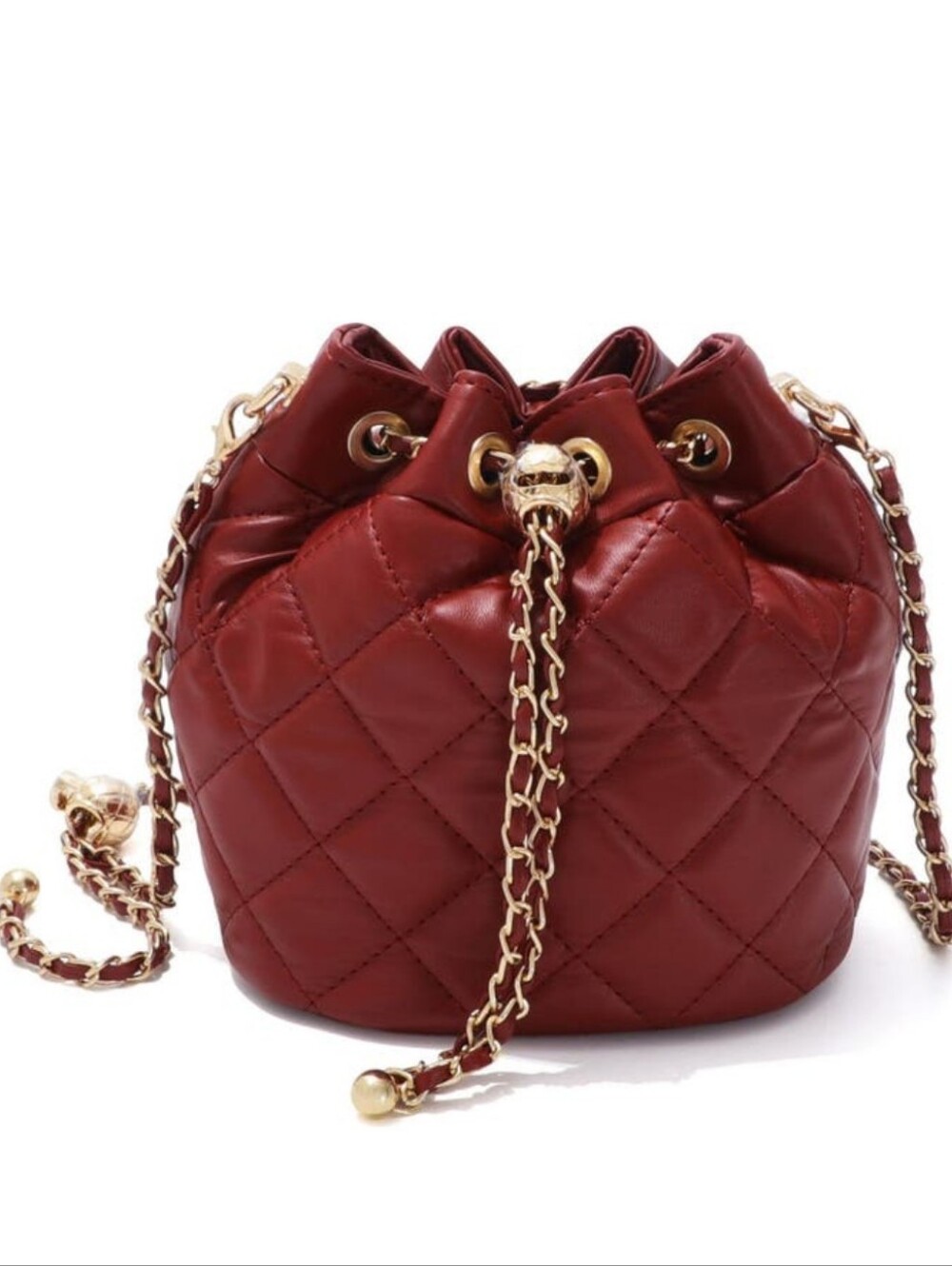 Adornia Quilted Faux Leather Bucket Bag